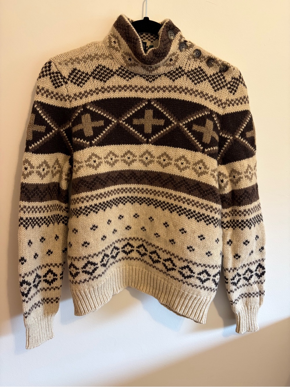 LAUREN RALPH LAUREN - women’s size petite/L Nordic Fair Isle lambswool sweater